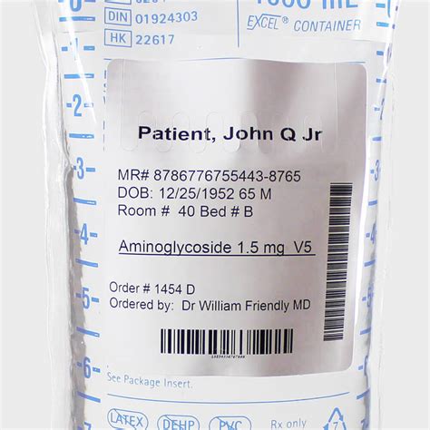 iv bag label requirements.